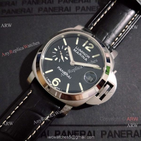 Best Replica Panerai Luminor Marina SS Black Dial Watch 40mm Women
