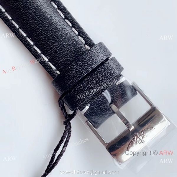 (GF) Swiss Grade Copy Breitling Avenger II GMT Watch White Dial Black Leather Band