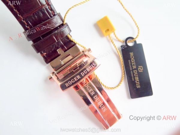 Swiss Replica Roger Dubuis Excalibur Rose Gold Skeleton BBR Factory 505SQ Watch