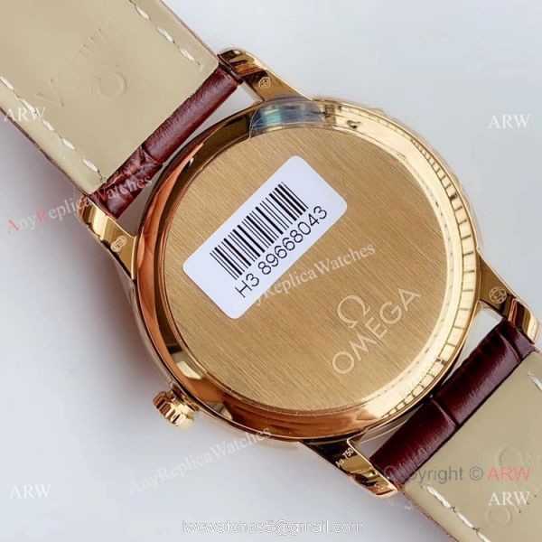 (DV) Swiss Grade Omega De Ville Prestige Yellow Gold Power Reserve Copy Watch