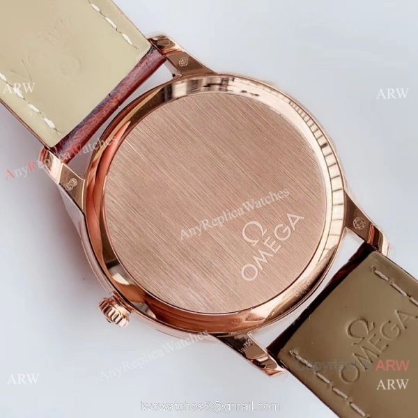 DV Replica Omega De Ville Prestige Co?Axial Power Reserve Watch Rose Gold 39.5mm