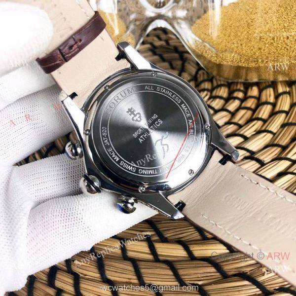 Bubble Chronograph Corum Watch Diamond Case Black Dial
