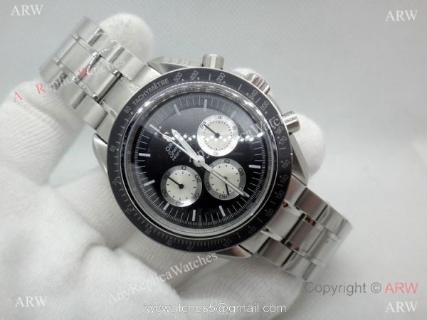 Copy Omega Speedmaster Watch Stainless Steel Black Dial 44mm
