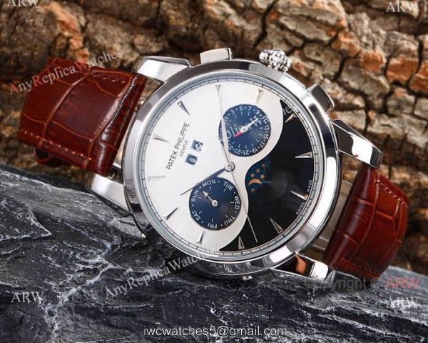 Fake Patek Philippe Geneve Grand Complications Watch Black White Dial