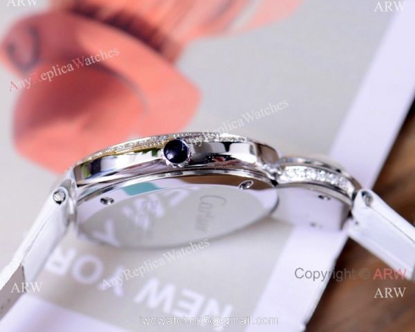 Higher Quality Cartier Ladies 35mm Watch Stainless Steel Diamond