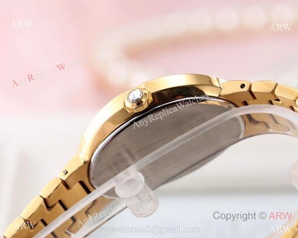 Best Quality Copy Cartier Baignoire Lovers Watch Rose Gold Black Dial