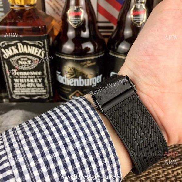 Hublot Big Bang Unico King Replica Watch Black Case Brown Gummy Band