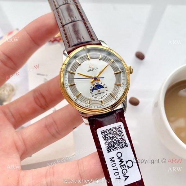 New Omega De Ville Fake Hour Vision Moonphase Watch 40mm