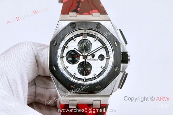 Clone Audemars Piguet Royal Oak Offshore 45mm Watches Brown Face Camouflage strap