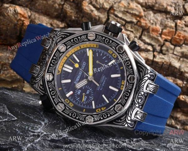 Best Copy Audemars Piguet Royal Oak Offshore Tourbillon Tattoo Watches Orange Rubber Strap
