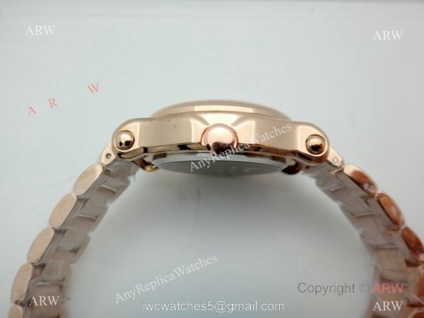 High Quality Chopard Happy Sport Quartz Watch Rose Gold Gray Dial