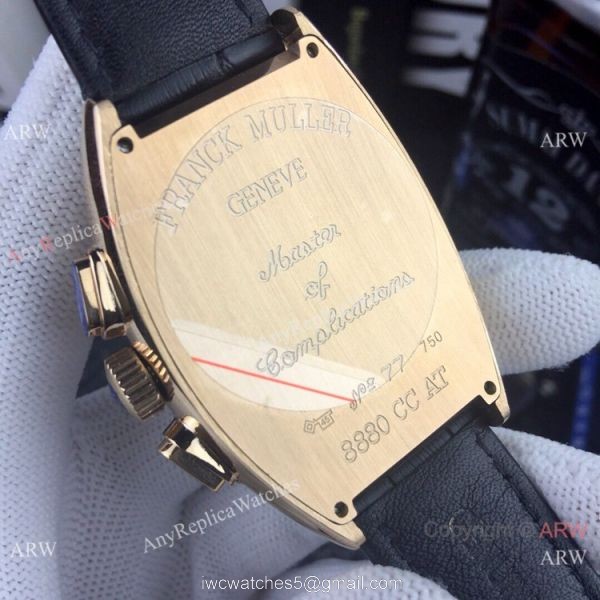 New Copy Franck Muller Mariner Chronograph Iced Out Watch Black Leather Strap