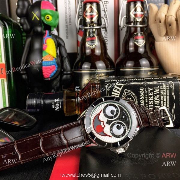 New Copy Konstantin Chaykin Joker Watch Black Bezel Leather Strap