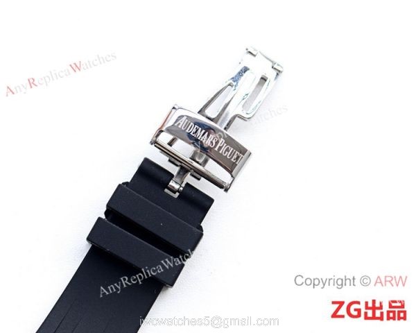 Fake Audemars Piguet Royal Oak 42mm Watch Black Dial Black Rubber Strap