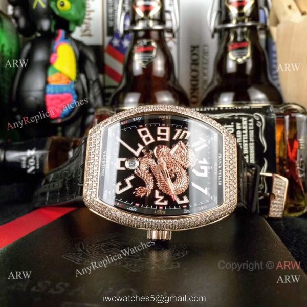 Replica Franck Muller Vanguard limited Edition Dragon King Watch SS Diamond