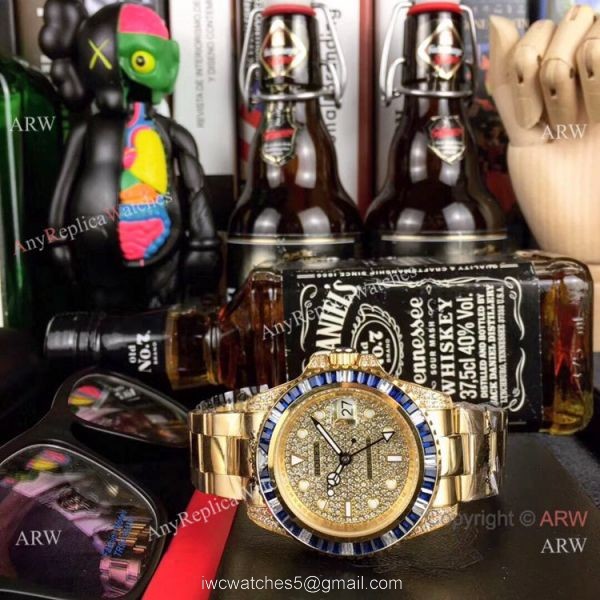 New Rolex GMT Master 2 Rainbow Bezel Yellow Gold Watch Any Watch Replica