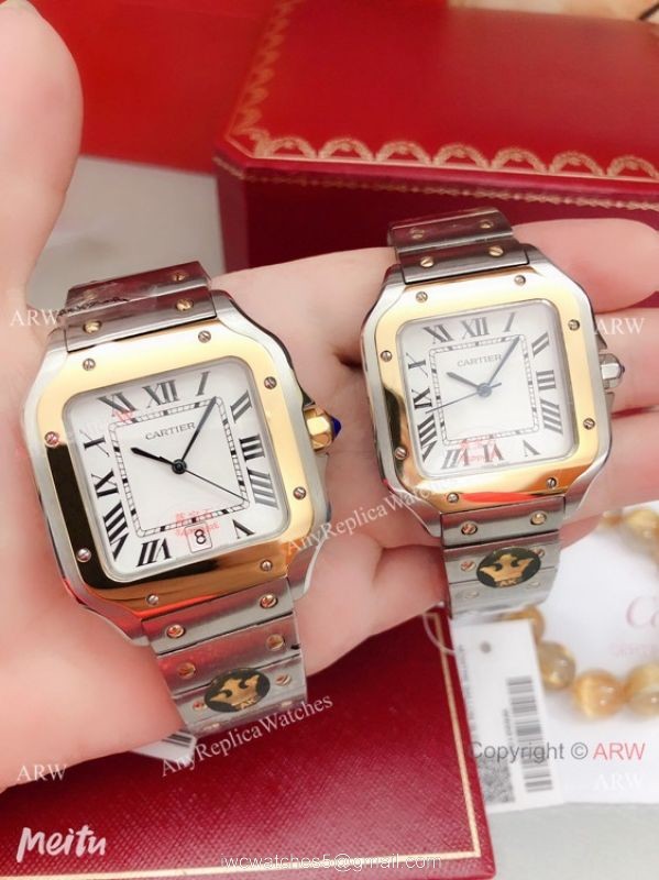 New Replica Cartier Santos de All Gold Watch 39mm or 35mm