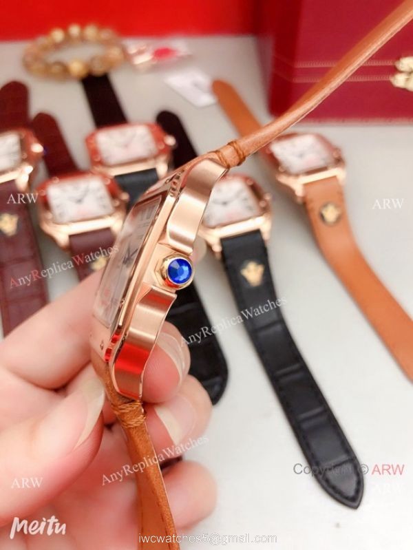 Clone Cartier Santos de Rose Gold Quartz Watch Japan Grade