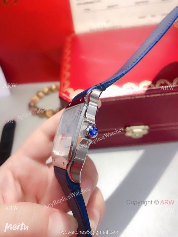 Buy Replica Cartier Santos de SS White Roman Dial Watch Quartz