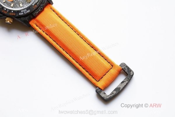1:1 Best Edition Rolex Daytona Carbon Fiber Orange Rubber Strap Watch 7750 Movement