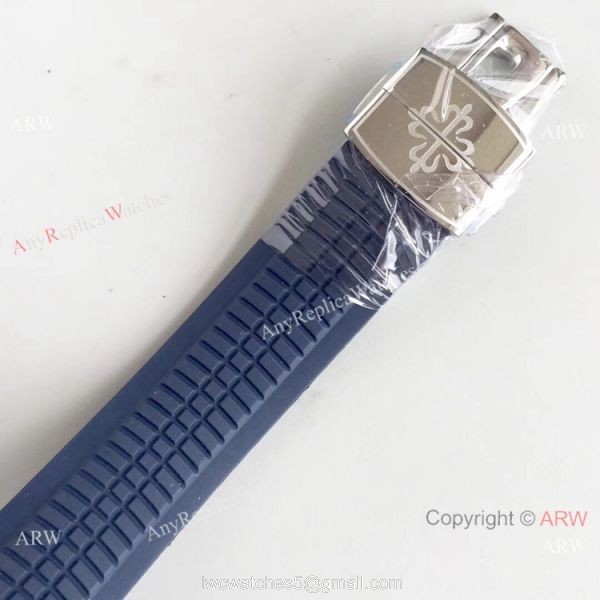PF Factory V2 Patek Philippe Aquanaut SS Blue Dial Watch Super Clone