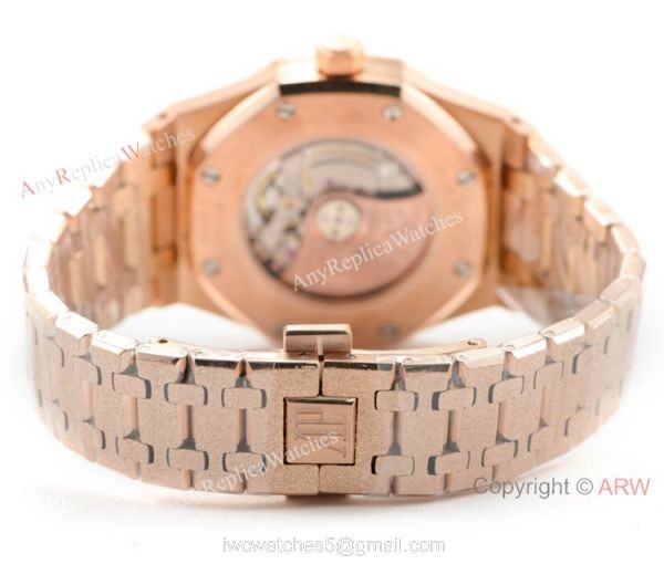 N9 Factory Swiss 3120 Audemars Piguet Frosted Rose Gold Watch Diamond Dial
