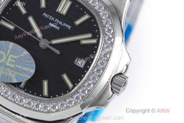 OE Factory Best Replica Patek Philippe 5711 G Nautilus SS Diamond Watches