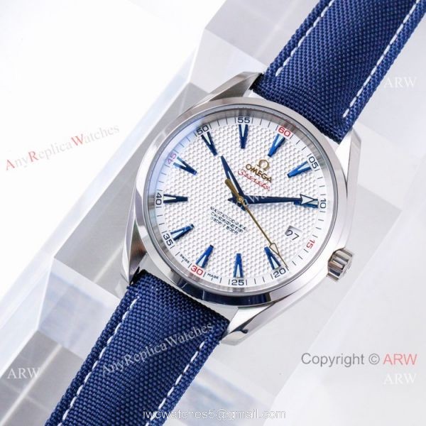 (VS)Swiss Copy OMEGA Seamaster Aqua Terra RYDER CUP Watch Blue Leather Strap