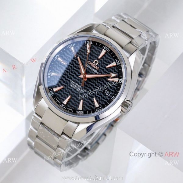 (VS)Best Replica Omega Seamaster Aqua Terra VSF 8500 Watch Stainless Steel Wave Dial