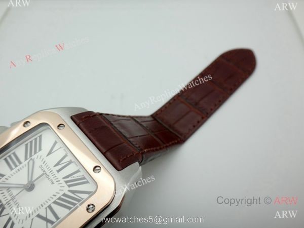 Swiss Replica Cartier Santos de 2-Tone Rose Gold Automatic Watch
