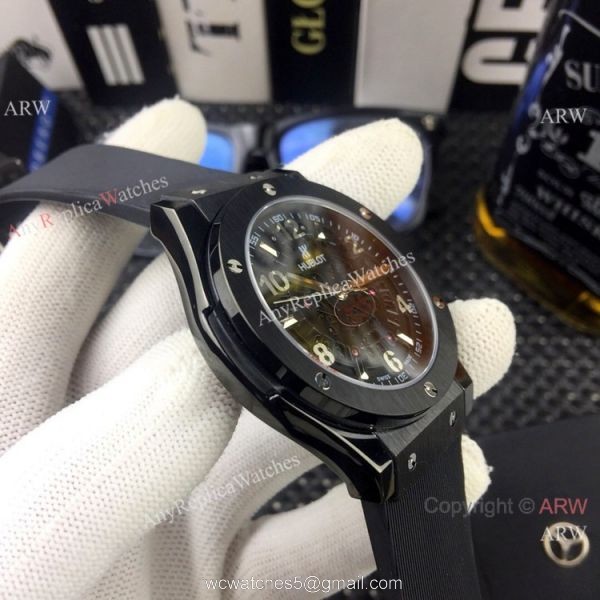 Copy Hublot Classic Fusion Skeleton Gray Gummy Strap Watches 2019 New