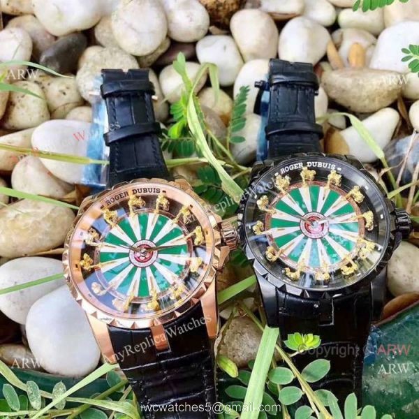 Roger Dubuis Excalibur Rddbex0495 Copy Watch Green White Face