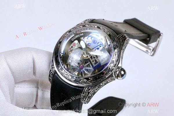 New Replica Corum Watches Corum Bubble Squelette SS Tattoo Watch 45mm