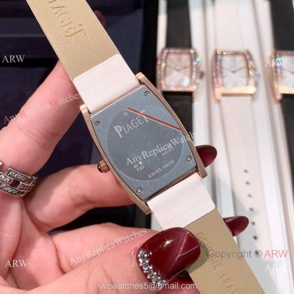 Copy Piaget Limelight Tonneau Rose Gold diamond Watch 27mm