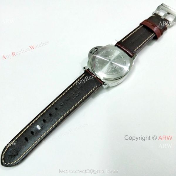 Fake Panerai Luminor GMT PAM00088 Watch Ss Brown Leather Band