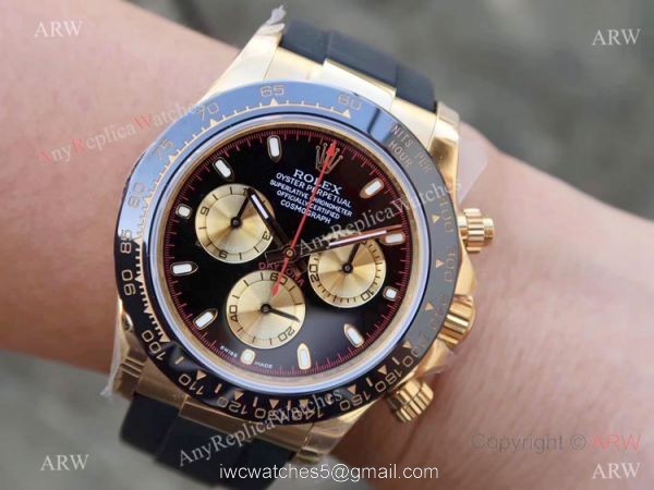 Swiss 4130 JH Factory Rolex Daytona Rubber Band Gray Dial Watch 40mm