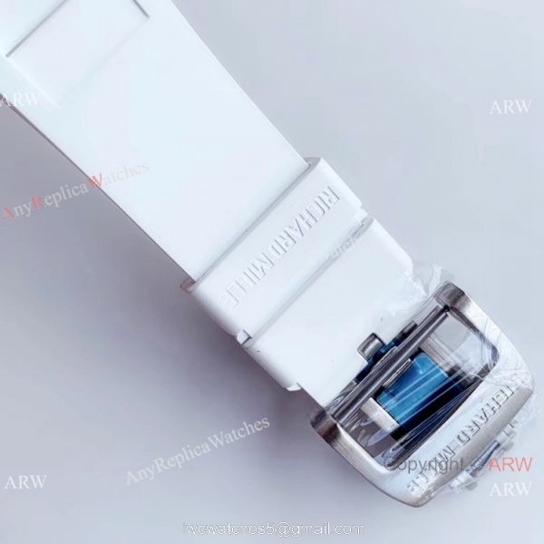 KV Factory Swiss 7750 Richard Mille RM 011-FM Polo Club Saint Tropez White Ceramic Watch Richard Mille AAA