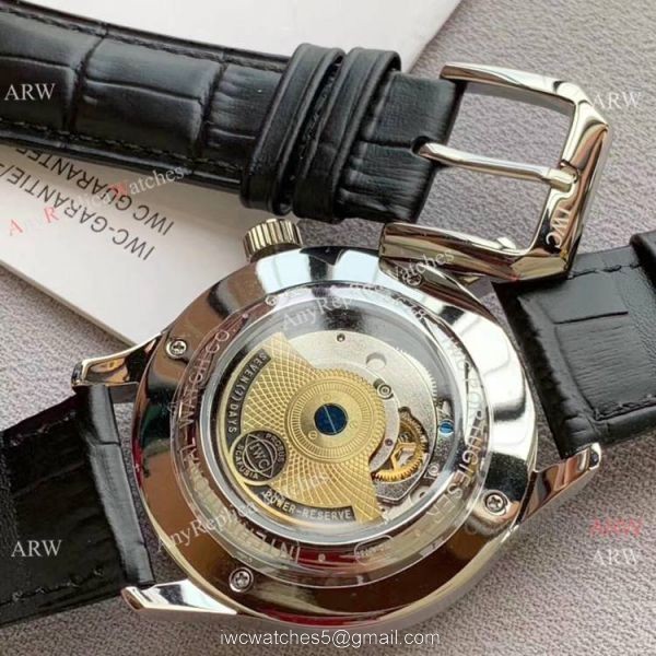 IWC Portugieser Annual Calendar Watches White Dial Black Leather Strap