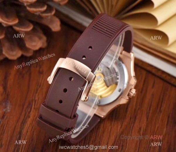 Copy Patek Philippe Nautilus Flying Tourbillon 42mm Watch White Rubber Band