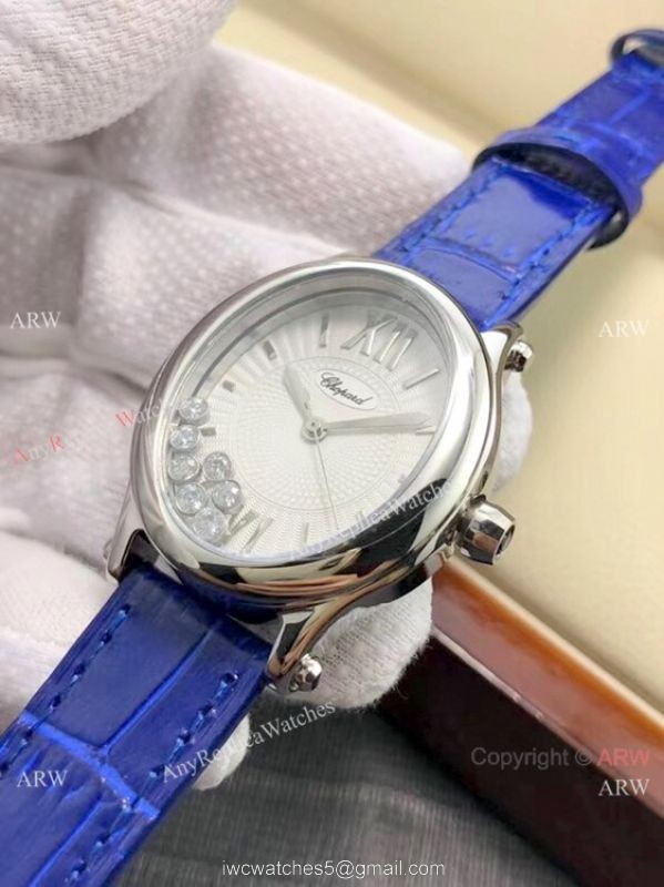 New Replica Chopard Happy Sport Oval White MOP Dial Watch Women