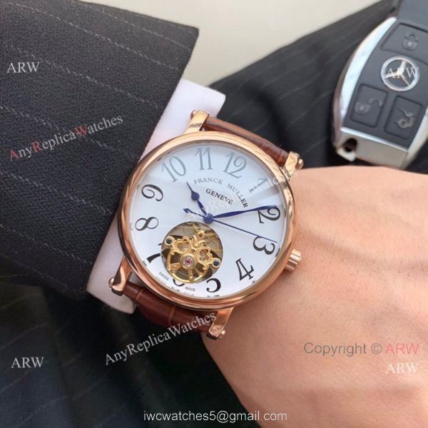 Clone Franck Muller Geneve Tourbillon Rose Gold Men Watch 42mm