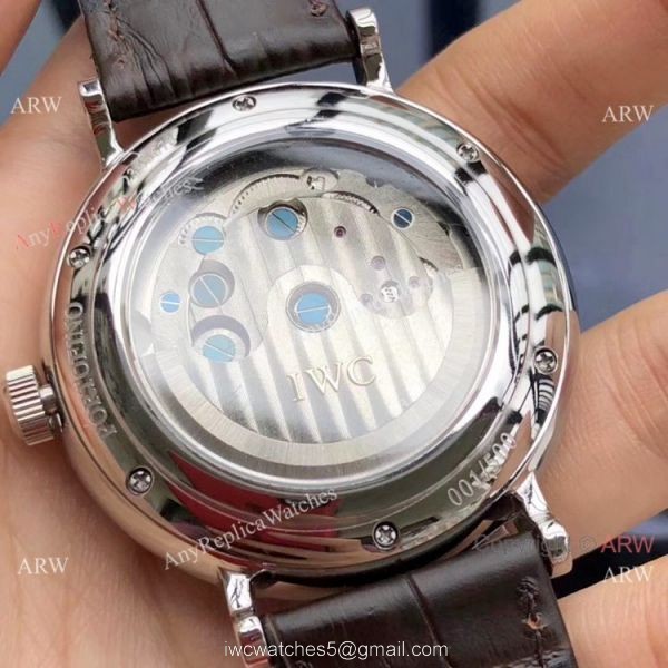 IWC Tourbillon Moonphase Portofino SS White Dial Watches High Quality Replica Watches China
