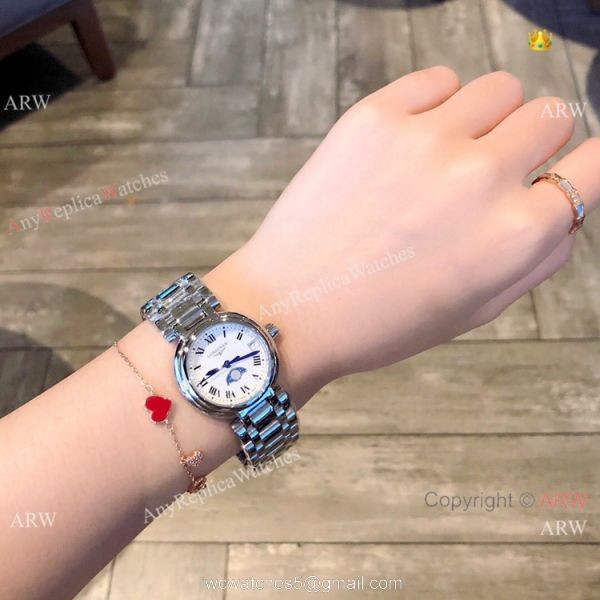 Longines PrimaLuna Quartz White Dial Ladies Watch New Replica