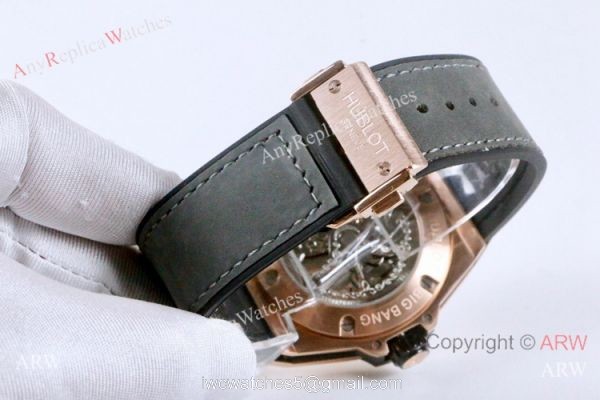 Best Fake Hublot Geneve Big Bang Skeleton Dial Rose Gold Watch 45mm