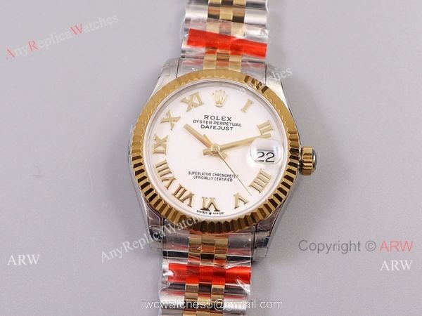 (TW) Rolex Datejust Swiss eta2836 Watch White Roman Dial 31mm