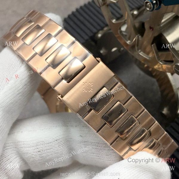Swiss Grade Copy Patek Philippe Nautilus GBF CAL.324 Rose Gold White Dial Watch