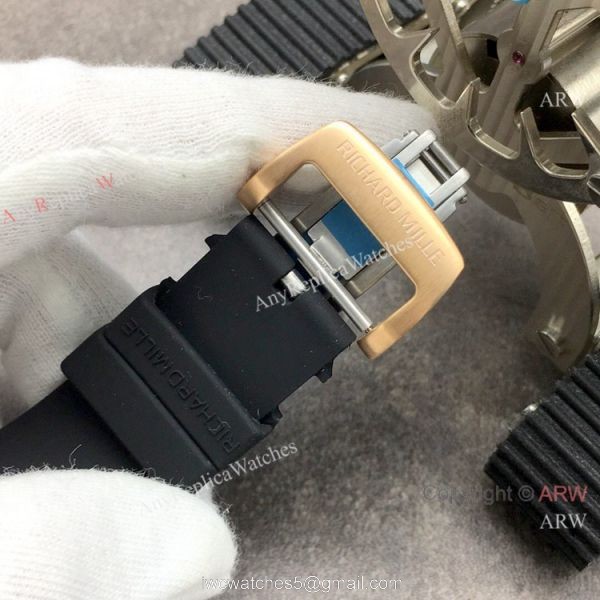 Super Clone Richard Mille AAA RM 67-01 Extra Flat Rose Gold Diamond Watch