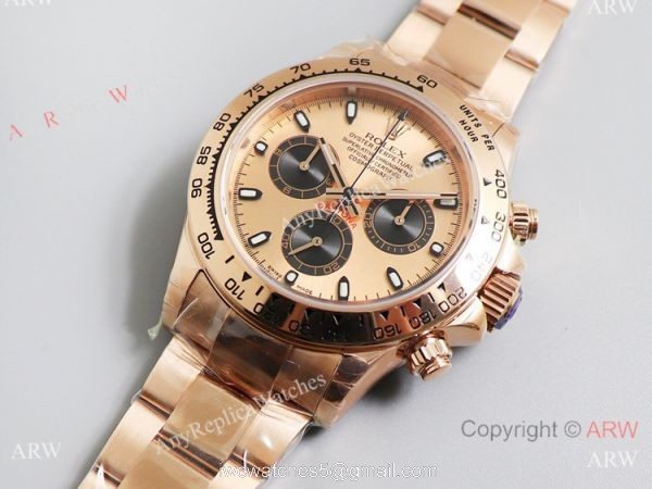 JH Factory Swiss 4130 Replica Rolex Daytona Rose Gold 40mm Watch