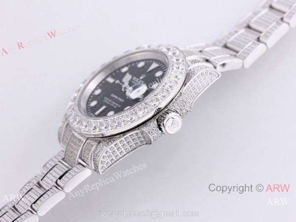 Rolex Submariner Green Dial Iced Out Watch Best Chinese Replica Watches