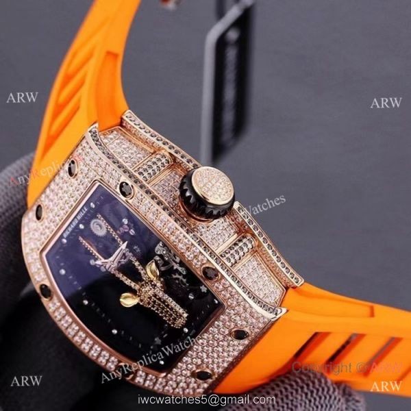 Swiss Quality Replica Richard Mille Goat Mask Automatic Watches Rose Gold